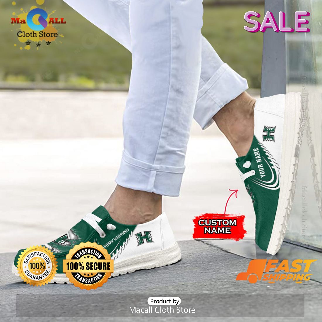 LUXURY NCAA Hawaii Rainbow Warriors Custom Name Hey Dude  Shoes LUXURY NCAA Hawaii Rainbow Warriors Custom Name Hey Dude  Shoes