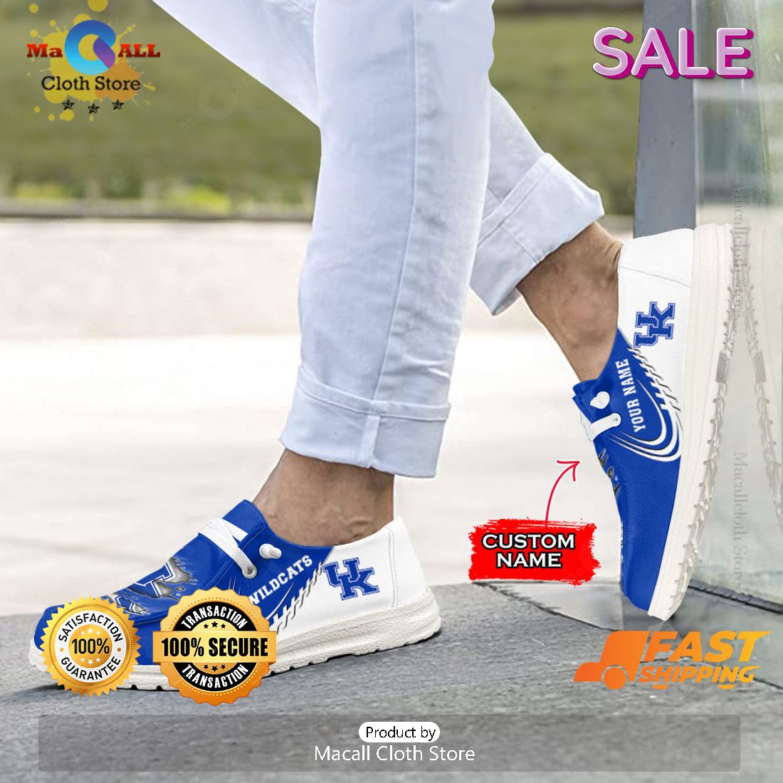 LUXURY NCAA Kentucky Wildcats Custom Name Hey Dude Shoes POD Design LUXURY NCAA Kentucky Wildcats Custom Name Hey Dude Shoes POD Design