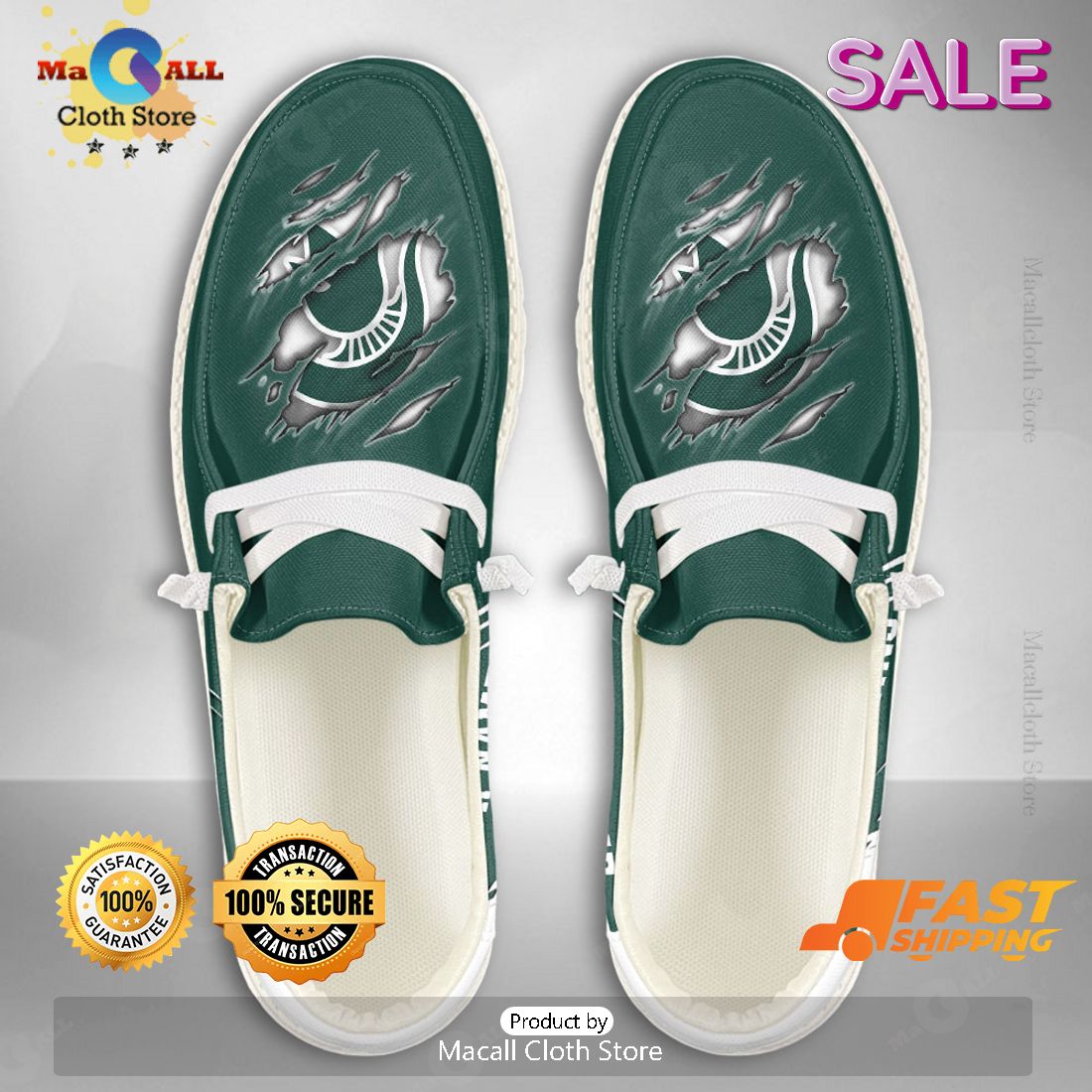 TRENDING NCAA Michigan State Spartans Custom Name Hey Dude Shoes TRENDING NCAA Michigan State Spartans Custom Name Hey Dude Shoes