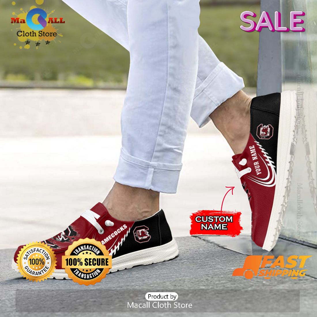 TRENDING NCAA South Carolina Gamecocks Custom Name Hey Dude Shoes TRENDING NCAA South Carolina Gamecocks Custom Name Hey Dude Shoes