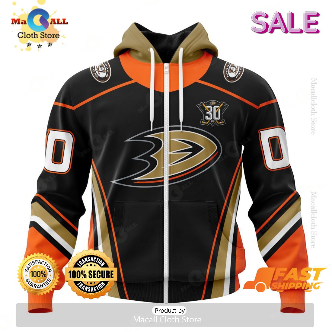 Anaheim Ducks NHL 2023 Personalized Home With 30th Anniversary Logo Hoodie 3D