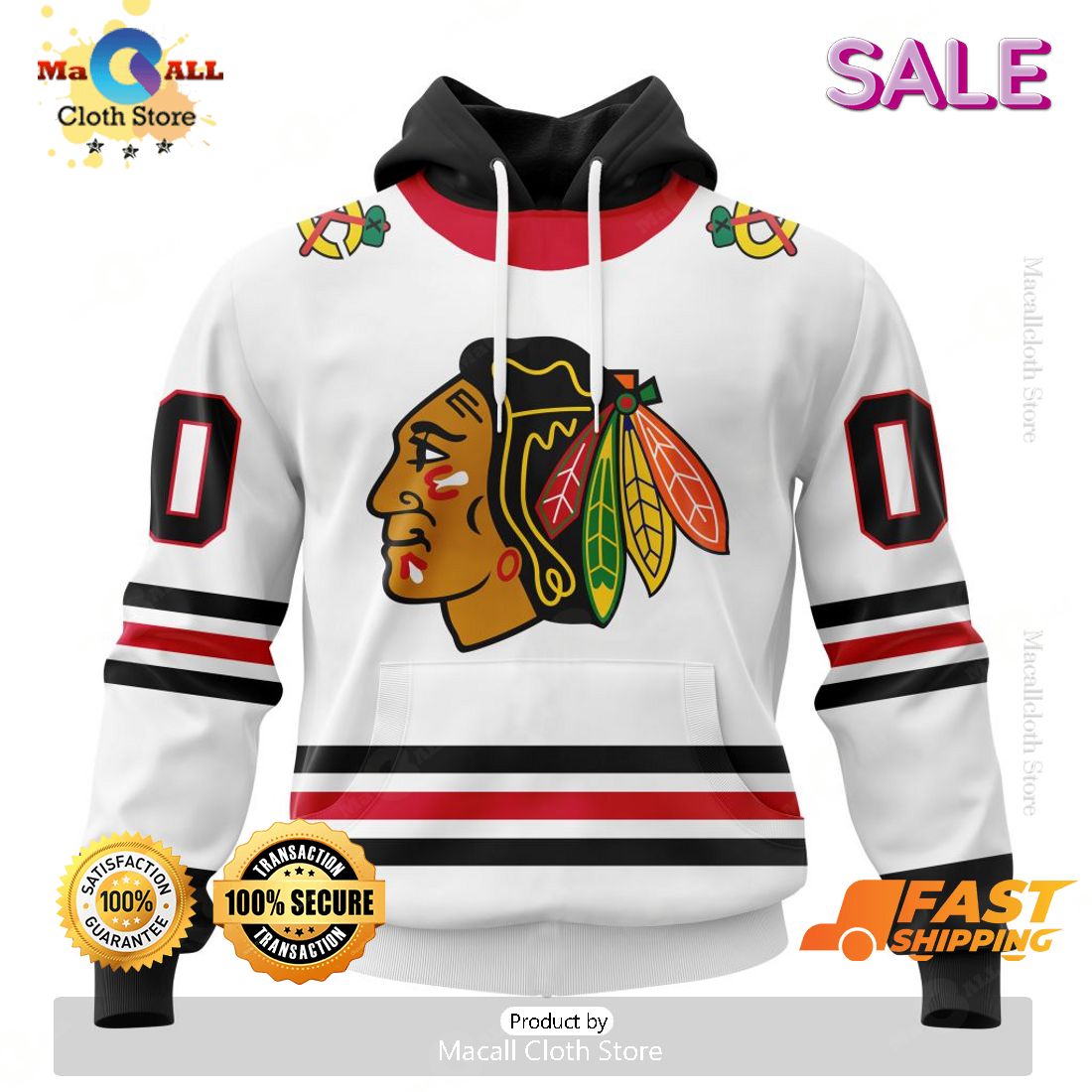 Chicago Blackhawks Personalized NHL 2023 Away Kits Hoodie Sweatshirt 3D Chicago Blackhawks Personalized NHL 2023 Away Kits Hoodie Sweatshirt 3D