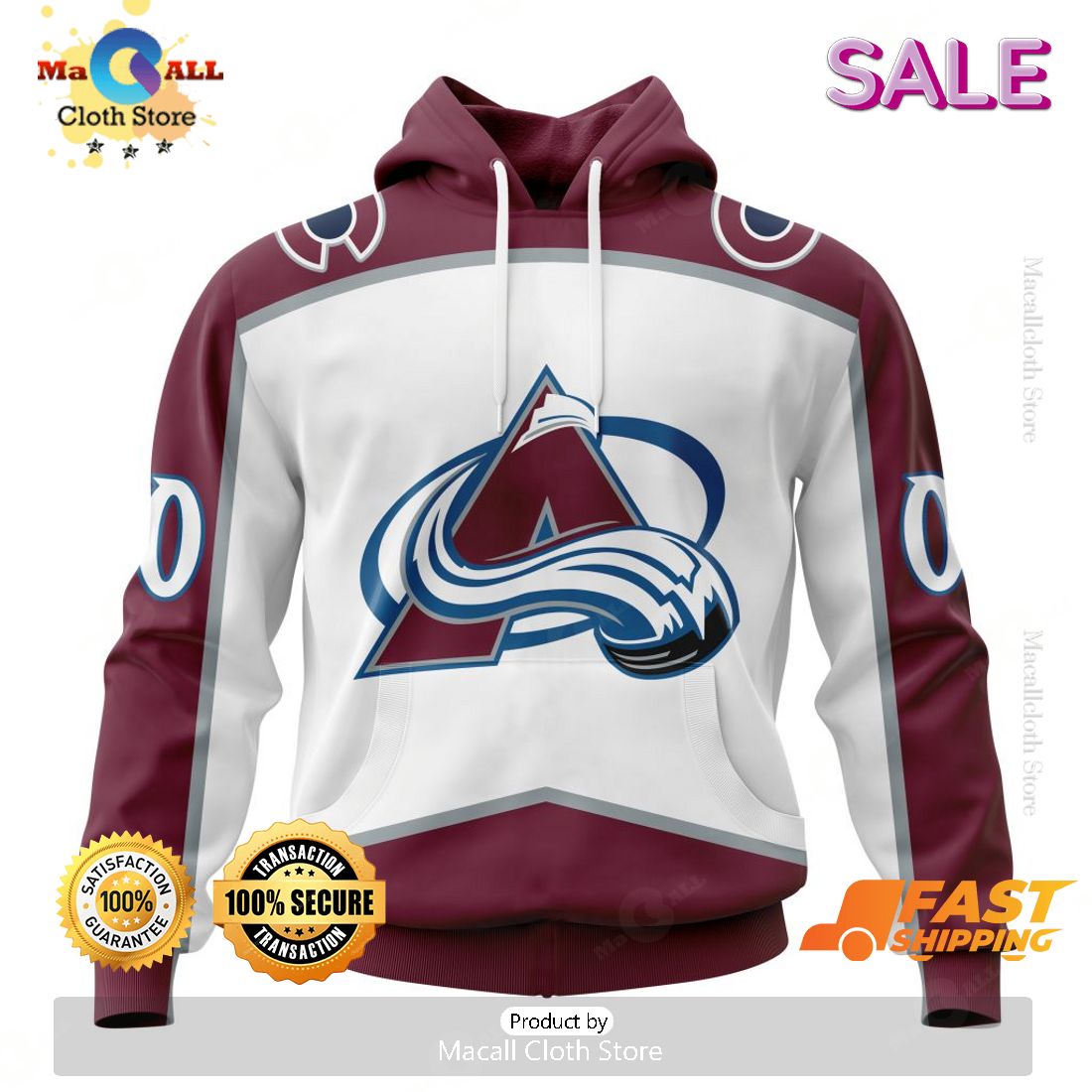 Colorado Avalanche Personalized NHL 2023 Away Kits Hoodie Sweatshirt 3D Colorado Avalanche Personalized NHL 2023 Away Kits Hoodie Sweatshirt 3D