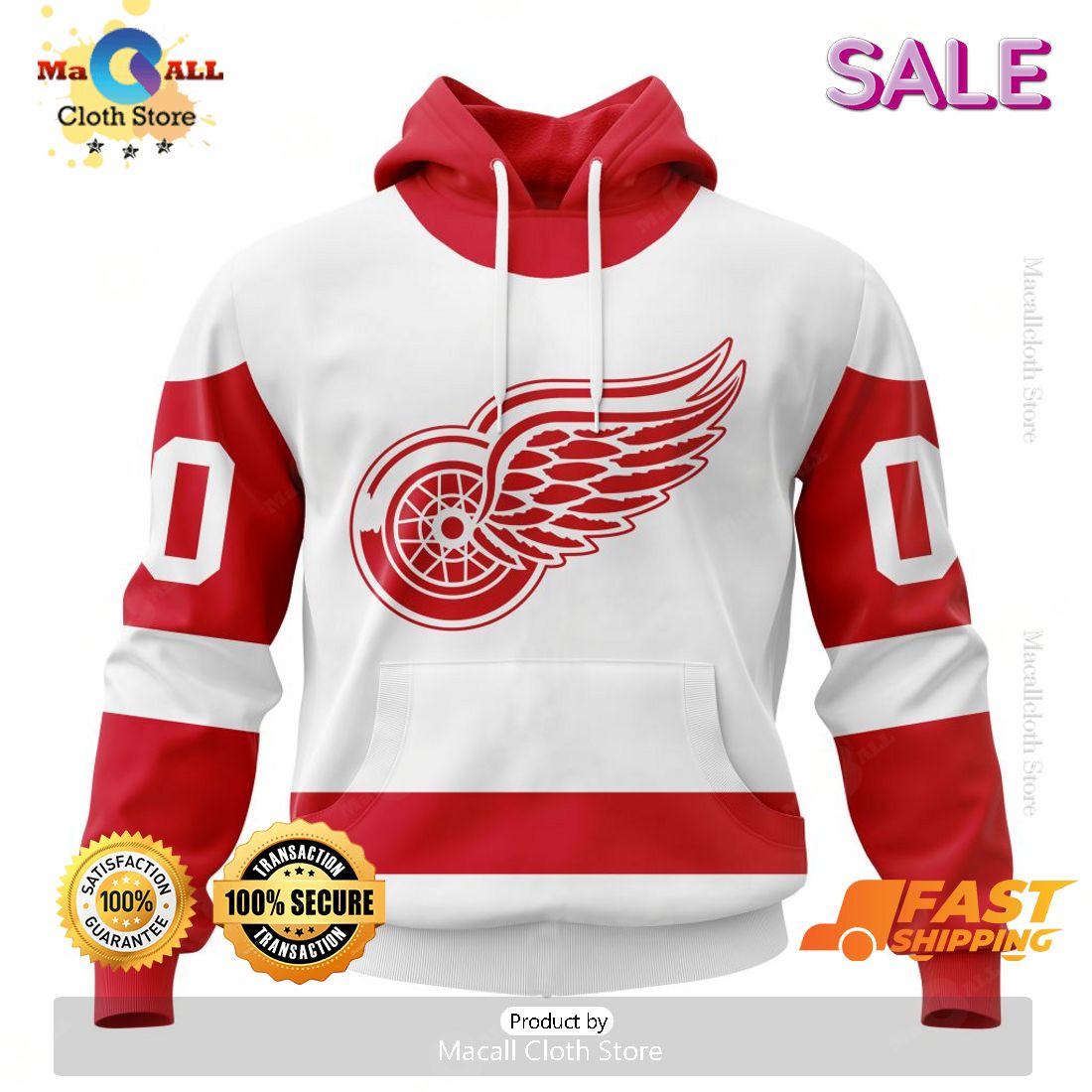 Detroit Red Wings Personalized NHL 2023 Away Kits Hoodie Sweatshirt 3D Detroit Red Wings Personalized NHL 2023 Away Kits Hoodie Sweatshirt 3D