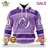 Personalized New York Islanders New Lavender NHL Hockey Fight Cancer Hoodie 3D