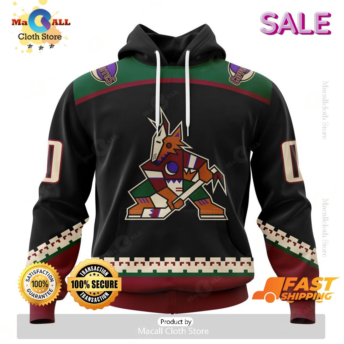 Personalized NHL Arizona Coyotes 2023 Home Kits Hoodie Sweatshirt 3D Personalized NHL Arizona Coyotes 2023 Home Kits Hoodie Sweatshirt 3D