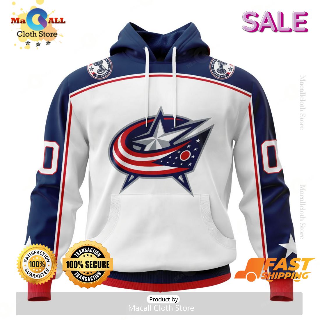 Personalized NHL Columbus Blue Jackets 2023 Away Kits Hoodie Sweatshirt 3D Personalized NHL Columbus Blue Jackets 2023 Away Kits Hoodie Sweatshirt 3D