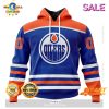 Personalized NHL Edmonton Oilers 2023 White Away Hoodie Sweatshirt 3D