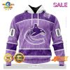 Personalized San Jose Sharks New Lavender NHL Hockey Fight Cancer Hoodie 3D