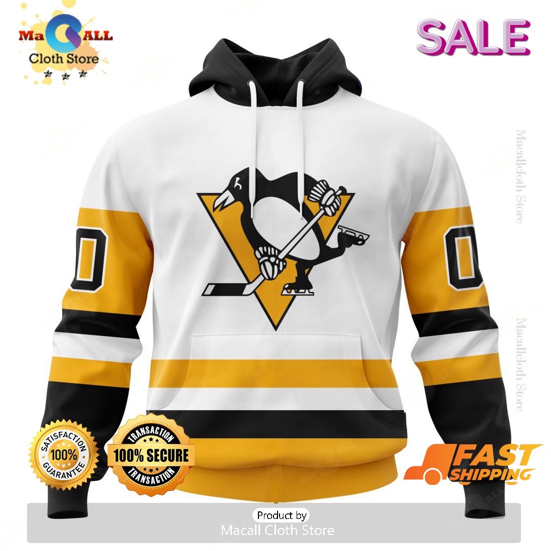 Pittsburgh Penguins Personalized NHL 2023 Away Kits Hoodie Sweatshirt 3D Pittsburgh Penguins Personalized NHL 2023 Away Kits Hoodie Sweatshirt 3D