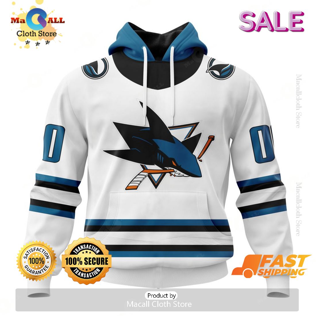 San Jose Sharks Personalized NHL 2023 Away Kits Hoodie Sweatshirt 3D San Jose Sharks Personalized NHL 2023 Away Kits Hoodie Sweatshirt 3D
