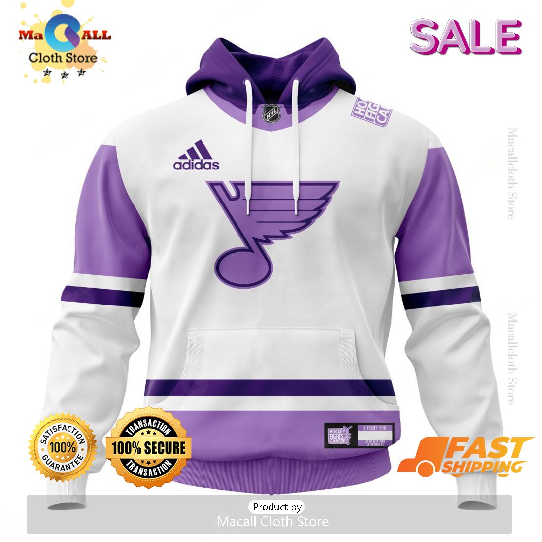 St. Louis Blues Personalize NHL 2023 Hockey Fight Cancer Hoodie Sweatshirt 3D St. Louis Blues Personalize NHL 2023 Hockey Fight Cancer Hoodie Sweatshirt 3D