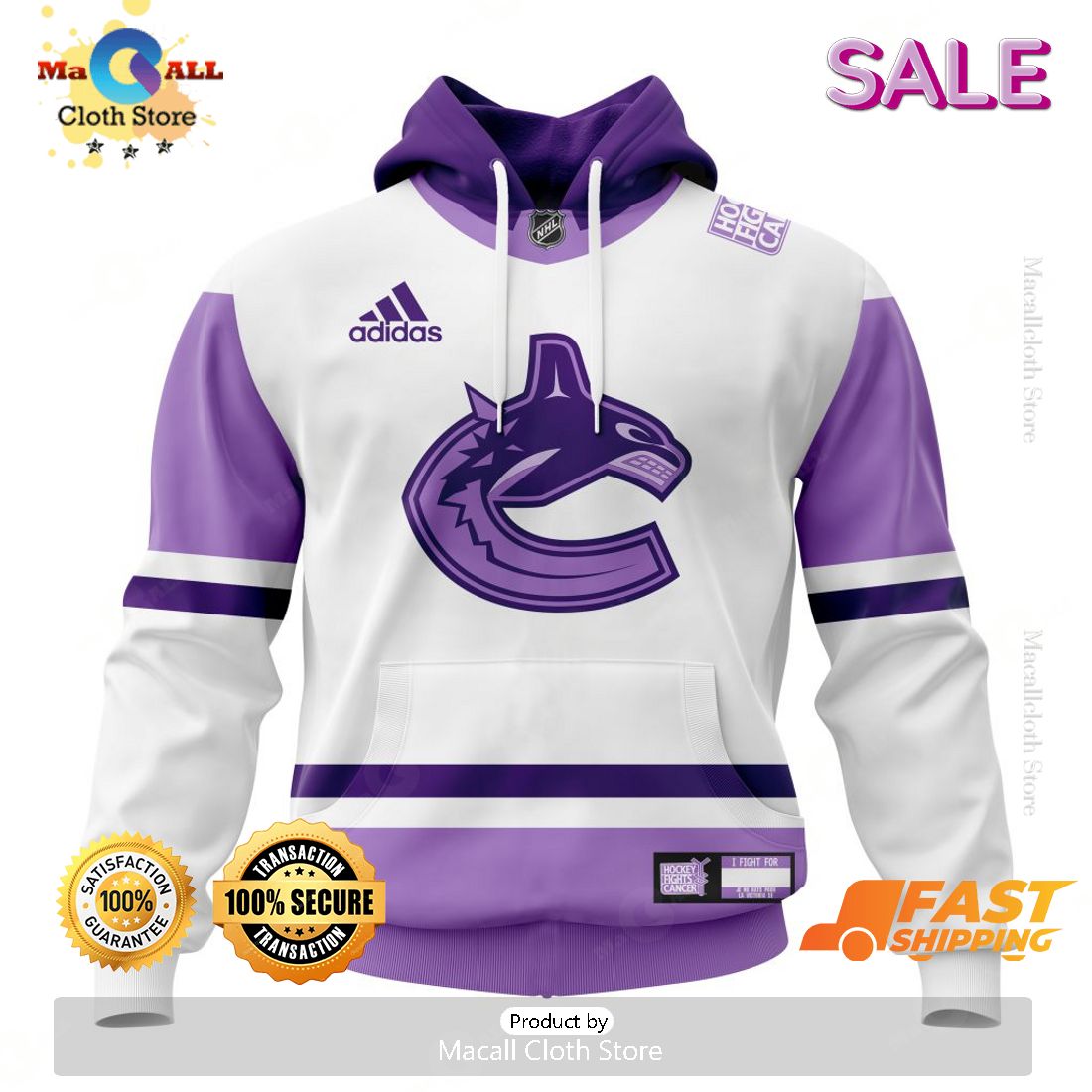 Vancouver Canucks Personalize NHL 2023 Hockey Fight Cancer Hoodie Sweatshirt 3D Vancouver Canucks Personalize NHL 2023 Hockey Fight Cancer Hoodie Sweatshirt 3D