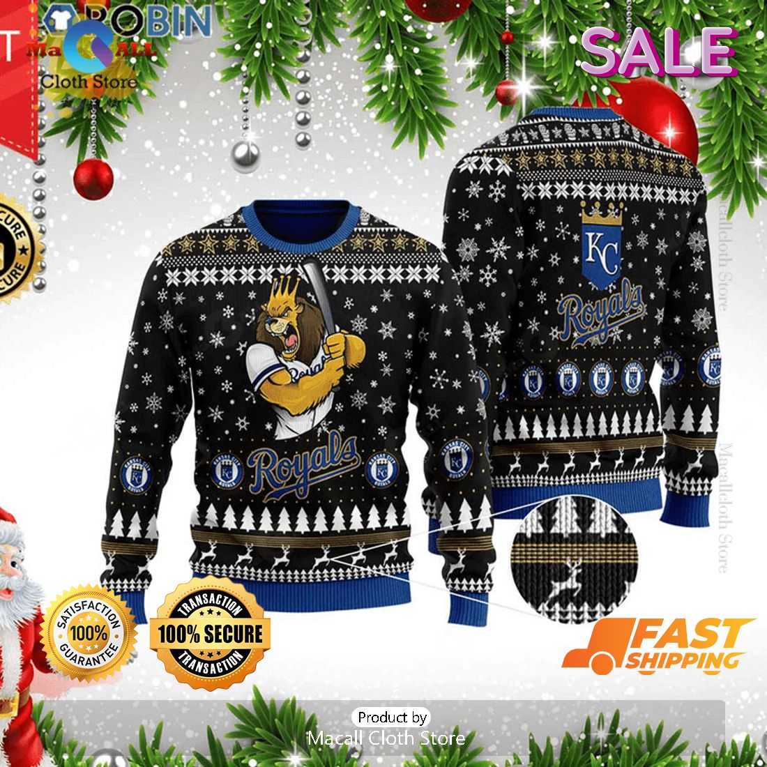 Kansas City Royals MLB Ugly Christmas Sweater, Hot Fandom Gifts Ideas Kansas City Royals MLB Ugly Christmas Sweater, Hot Fandom Gifts Ideas