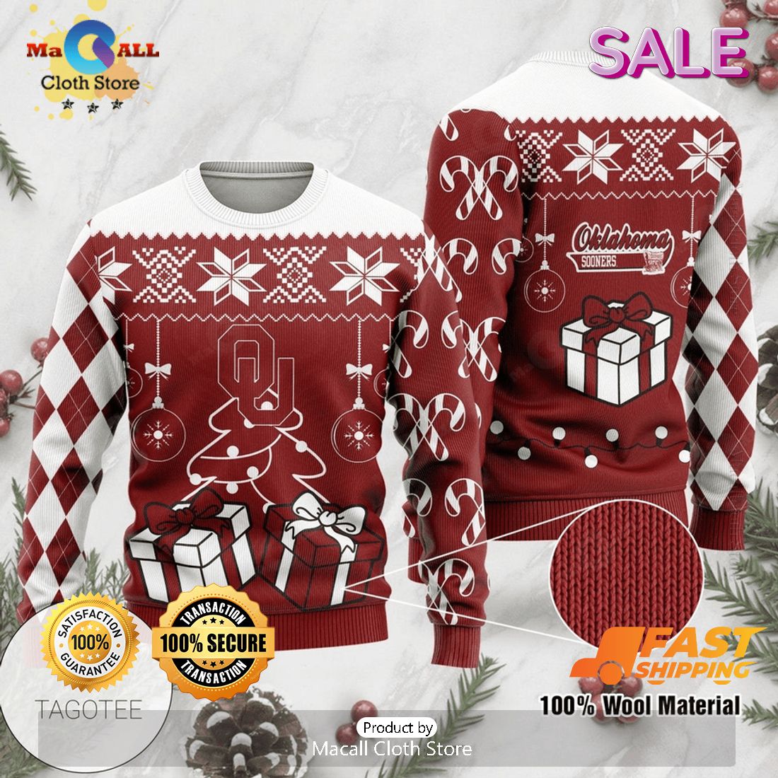 Oklahoma Sooners NCAA Ugly Christmas Sweater, Fandom Gifts Ideas Oklahoma Sooners NCAA Ugly Christmas Sweater, Fandom Gifts Ideas
