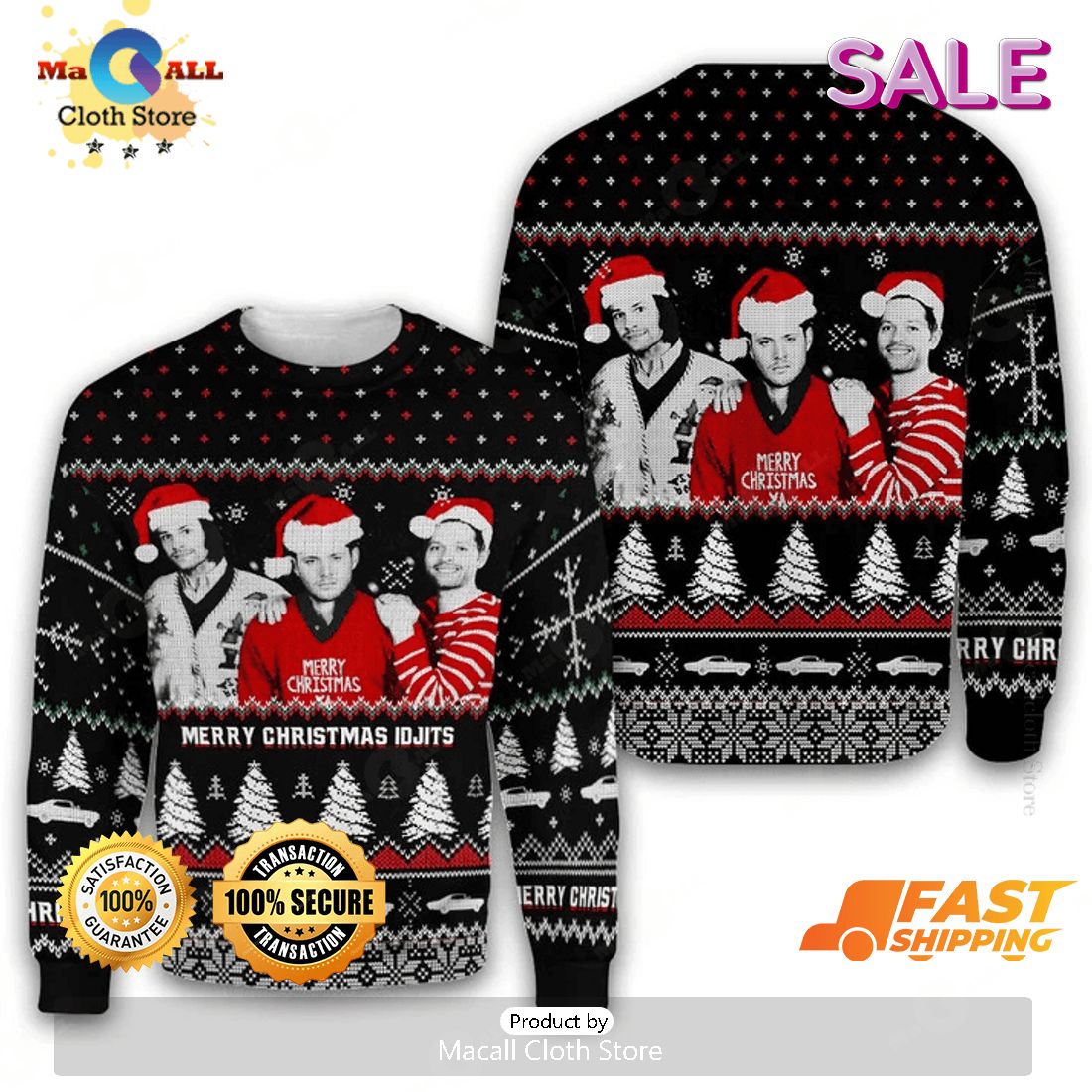 Super Natural Series Santa Ugly Christmas Sweater, Fandom Gifts Ideas Super Natural Series Santa Ugly Christmas Sweater, Fandom Gifts Ideas