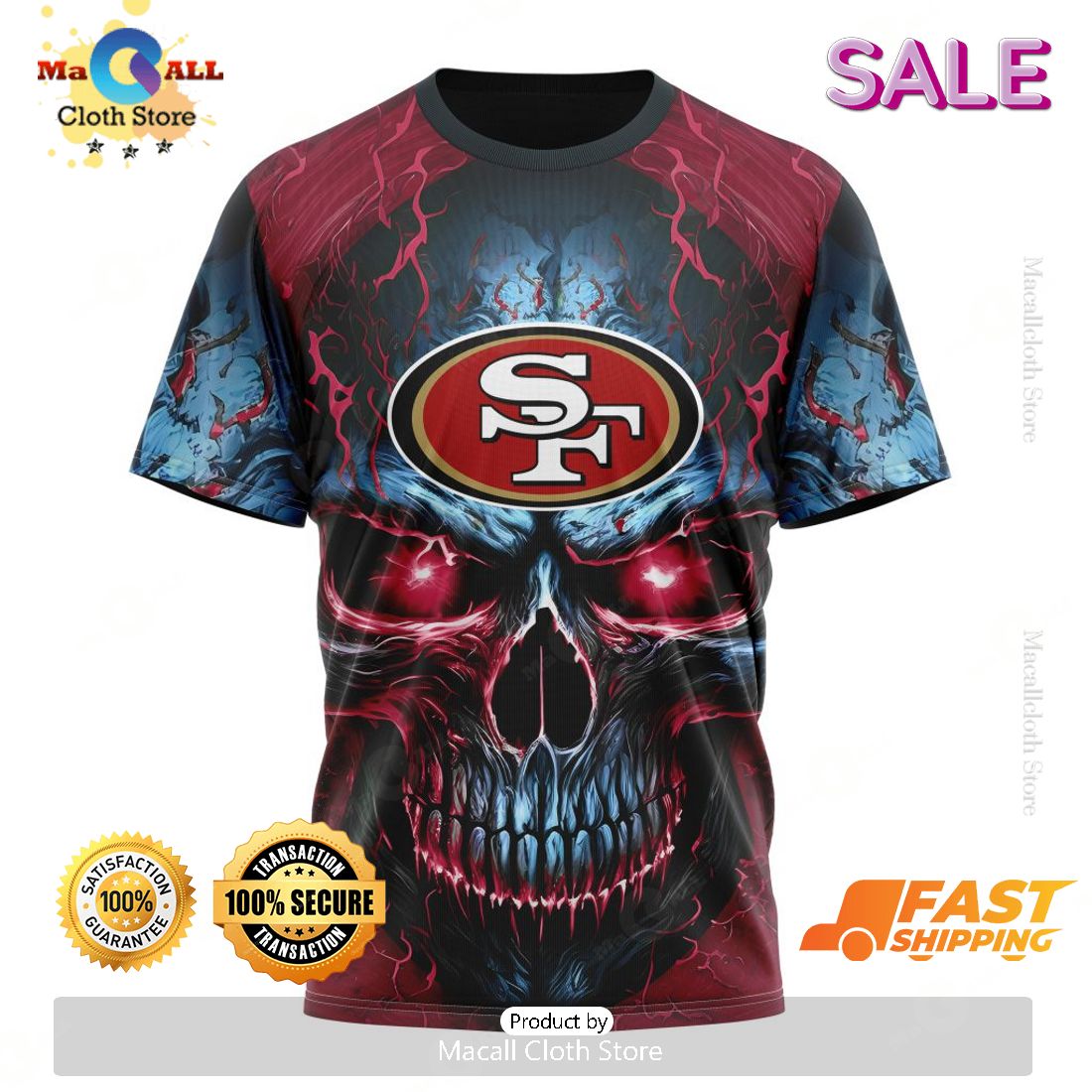 NFL San Francisco 49ers Personalized Special Design With Skull Art Hoodie 3D NFL San Francisco 49ers Personalized Special Design With Skull Art Hoodie 3D