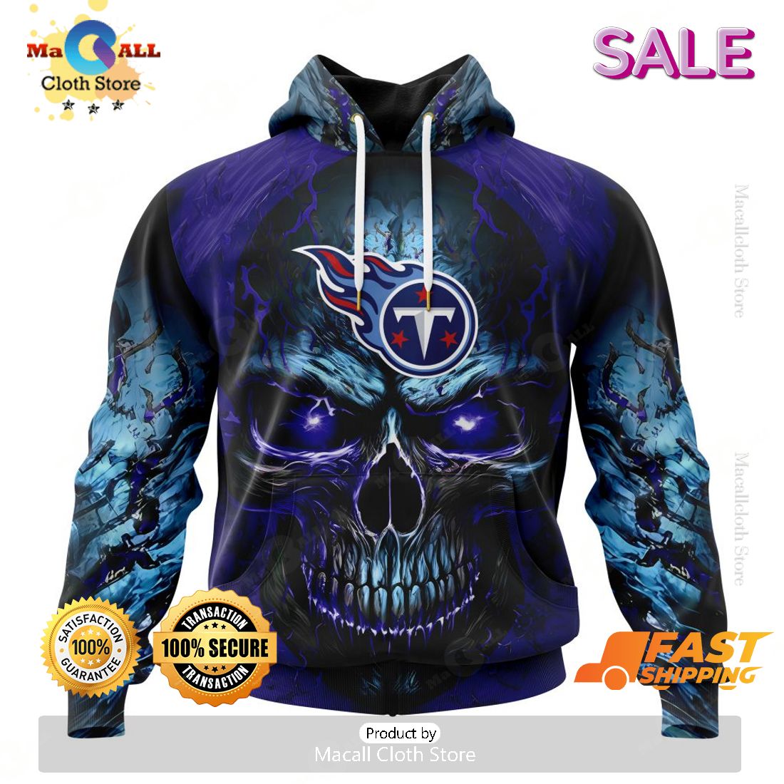 NFL Tennessee Titans Special Personalized Design With Skull Art Hoodie 3D NFL Tennessee Titans Special Personalized Design With Skull Art Hoodie 3D