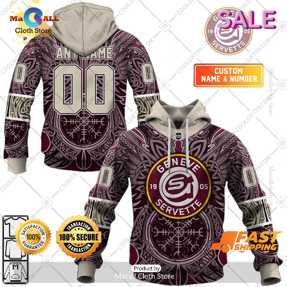 Personalized Hockey Geneve Servette HC Viking NL Special Design Zip Hoodie, Sweatshirt 3D Personalized Hockey Geneve Servette HC Viking NL Special Design Zip Hoodie, Sweatshirt 3D