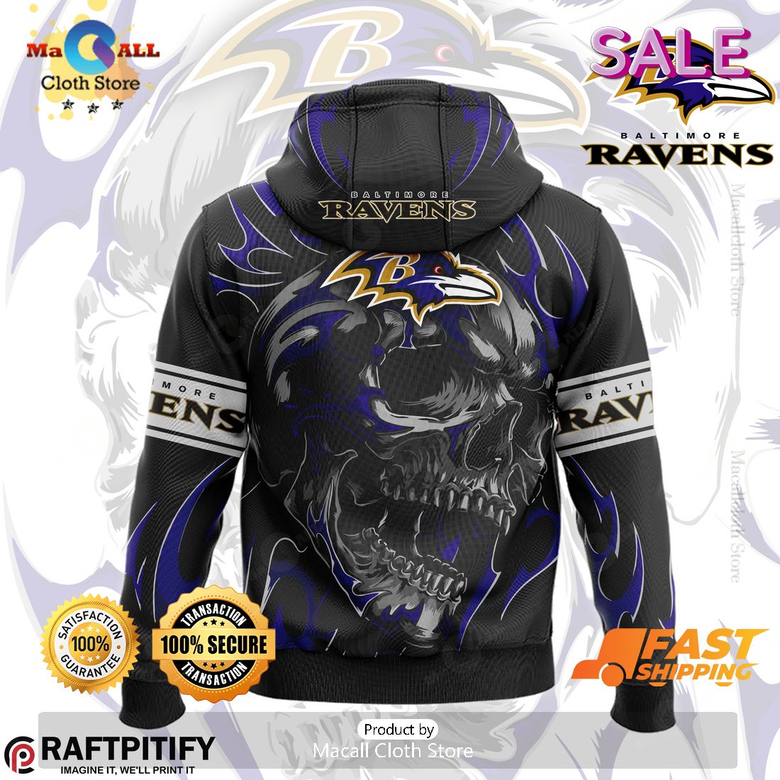 Baltimore Ravens NFL Punisher Skull Style Hoodie Sweatshirt 3D LIMITED EDITION Baltimore Ravens NFL Punisher Skull Style Hoodie Sweatshirt 3D LIMITED EDITION