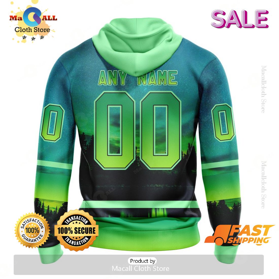 NHL Anaheim Ducks Personalized New Design With Northern Lights Hoodie 3D NHL Anaheim Ducks Personalized New Design With Northern Lights Hoodie 3D