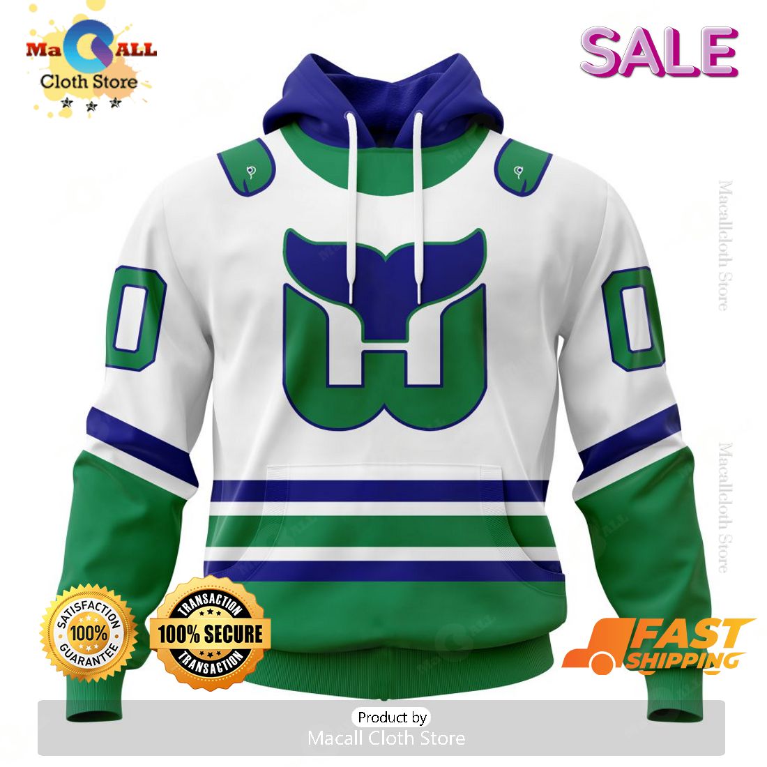 NHL Carolina Hurricanes Personalize 2023 White Whalers Kits NHL Carolina Hurricanes Personalize 2023 White Whalers Kits