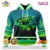 NHL Detroit Red Wings Personalized New Design With Northern Lights Hoodie 3D