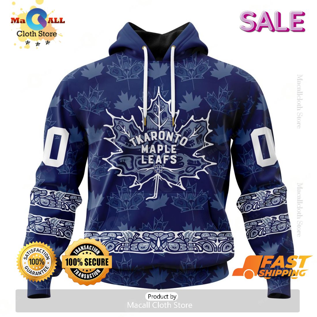 NHL Toronto Maple Leafs Personalize Design With Native Pattern Hoodie 3D NHL Toronto Maple Leafs Personalize Design With Native Pattern Hoodie 3D