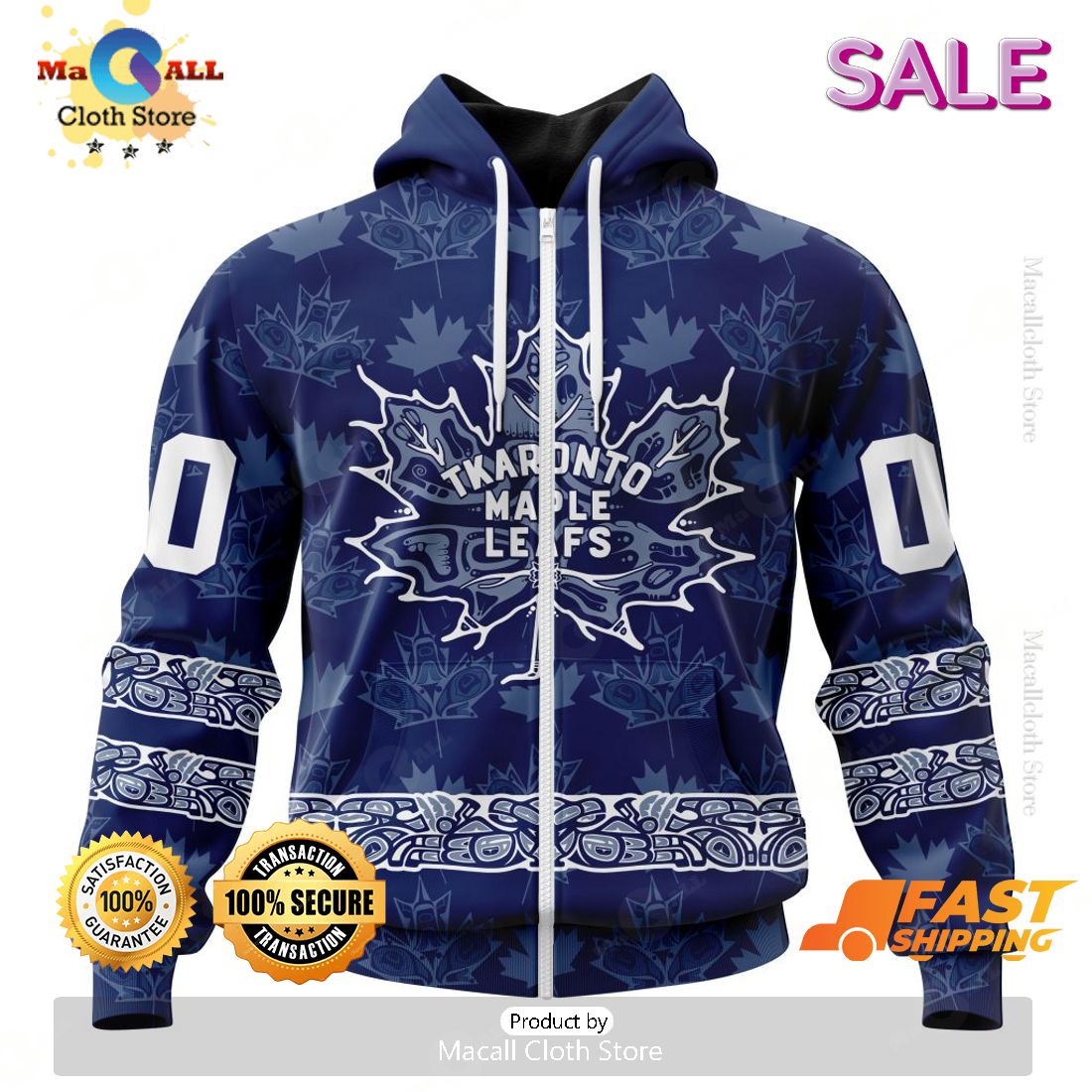 NHL Toronto Maple Leafs Personalize Design With Native Pattern Hoodie 3D