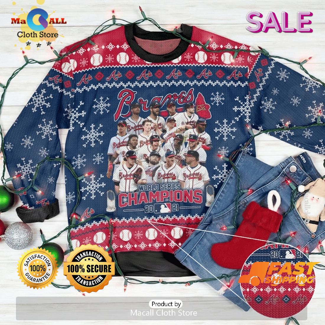 MLB Atlanta Braves Word Series Champions Gift Ugly Christmas Sweater MLB Atlanta Braves Word Series Champions Gift Ugly Christmas Sweater