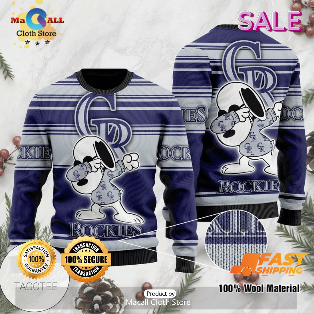 MLB Colorado Rockies Funny Snoopy Gift Ugly Christmas Sweater MLB Colorado Rockies Funny Snoopy Gift Ugly Christmas Sweater
