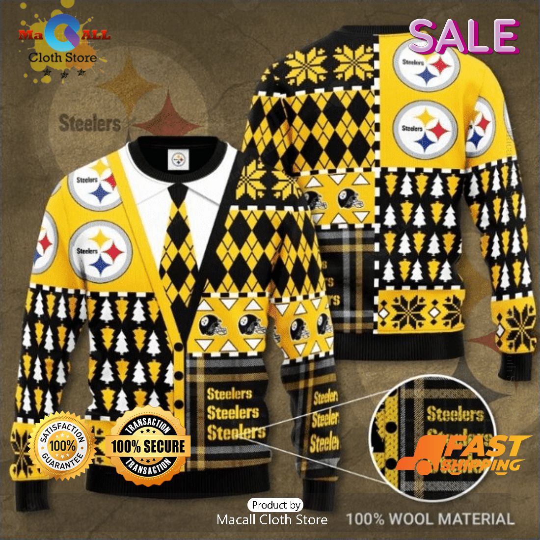 NFL Pittsburgh Steelers Luxury Gift Ugly Christmas Sweater NFL Pittsburgh Steelers Luxury Gift Ugly Christmas Sweater