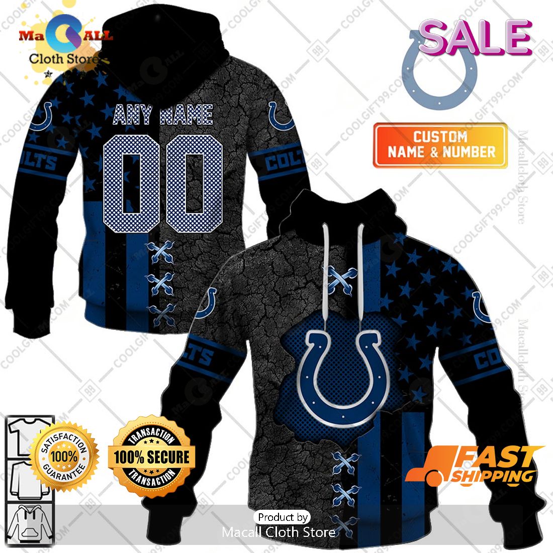 NFL Indianapolis Colts Personalized Flag Special Design Zip Hoodie, Sweatshirt 3D NFL Indianapolis Colts Personalized Flag Special Design Zip Hoodie, Sweatshirt 3D