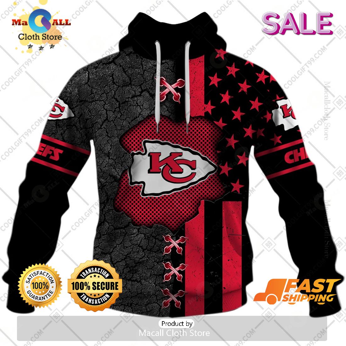 NFL Kansas City Chiefs Personalized Flag Special Design Zip Hoodie, Sweatshirt 3D