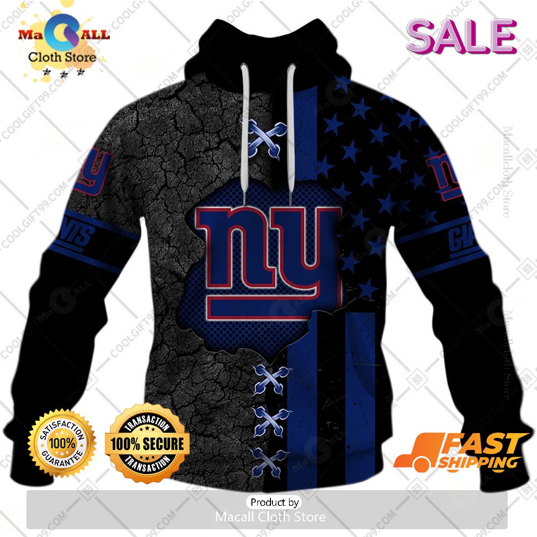 NFL New York Giants Personalized Flag Special Design Zip Hoodie, Sweatshirt 3D