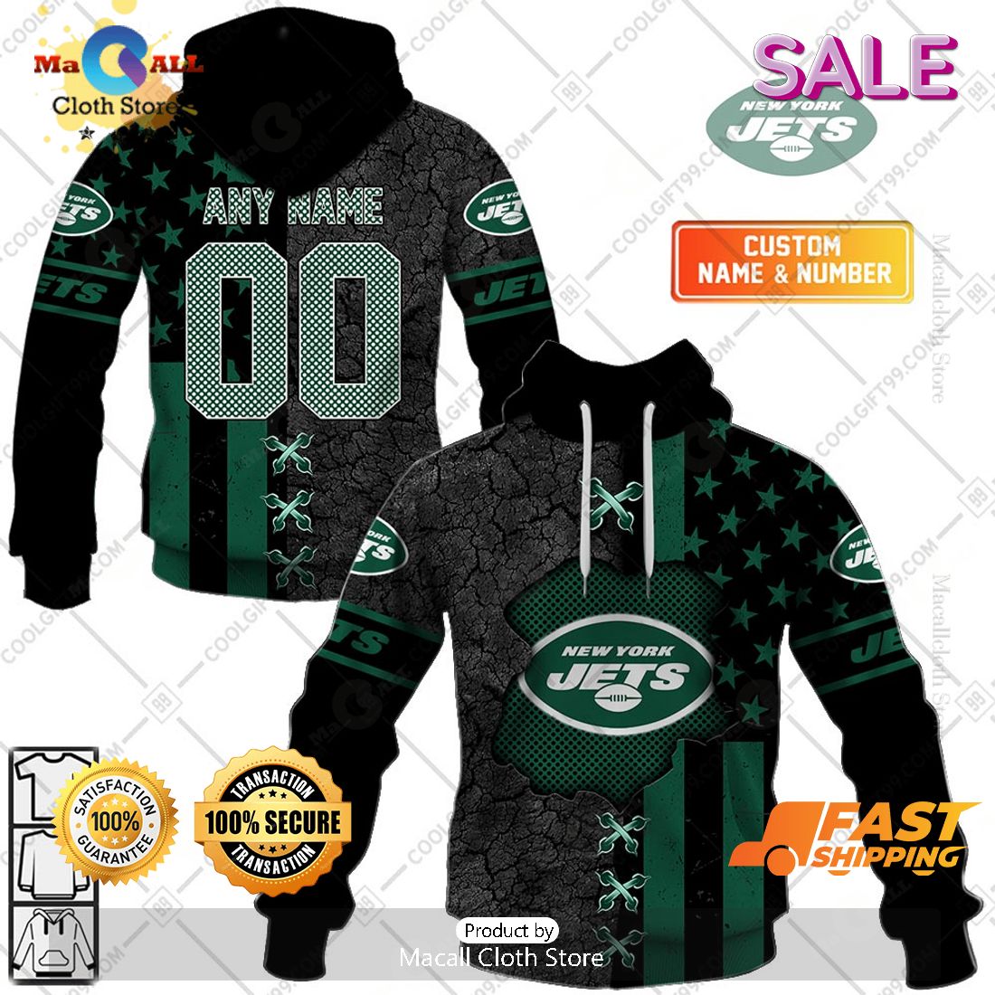 NFL New York Jets Personalized Flag Special Design Zip Hoodie, Sweatshirt 3D NFL New York Jets Personalized Flag Special Design Zip Hoodie, Sweatshirt 3D