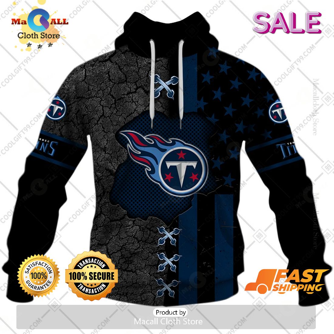 NFL Tennessee Titans Personalized Flag Special Design Zip Hoodie, Sweatshirt 3D