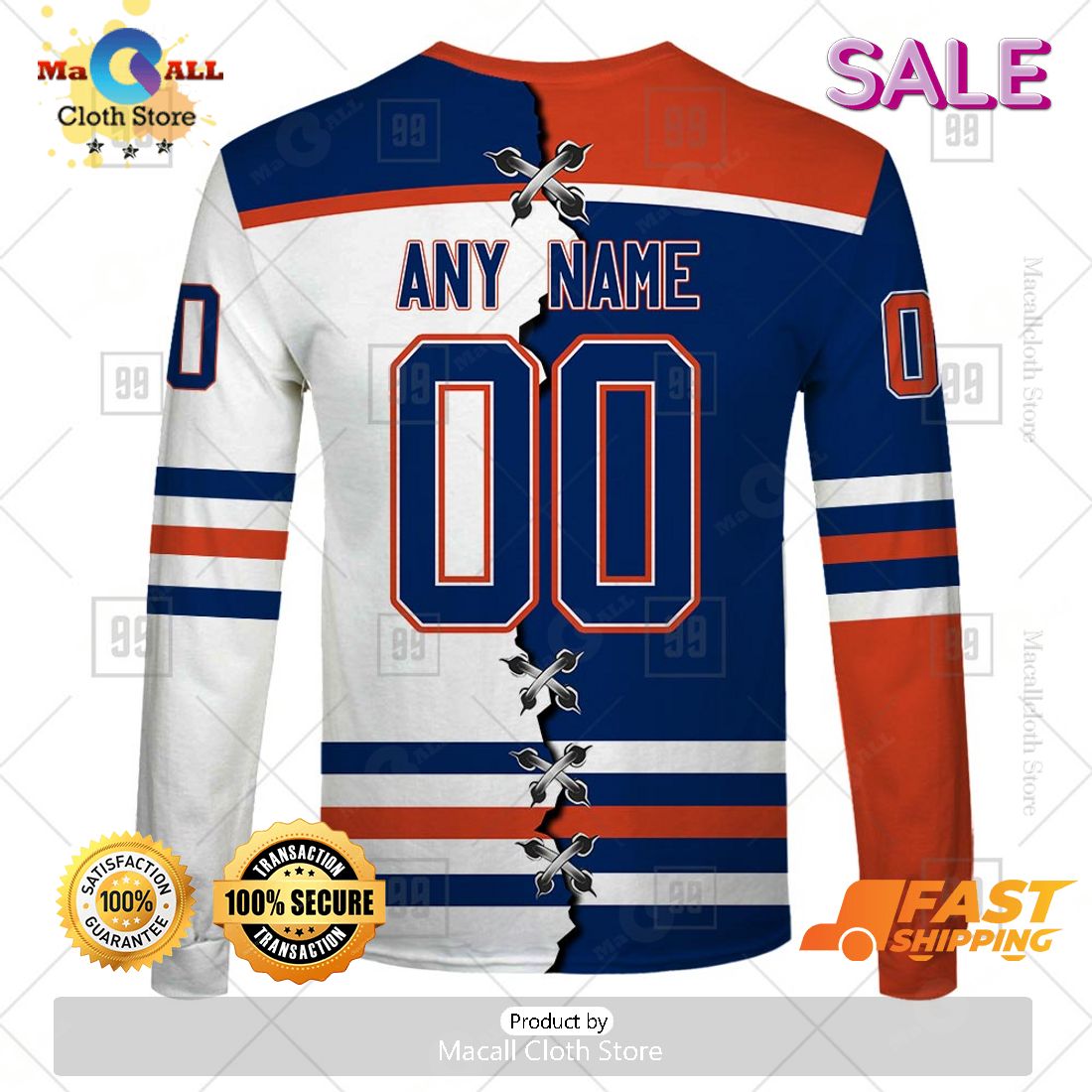NHL Edmonton Oilers Personalized Broken Mix Jersey Style Zip Hoodie, Sweatshirt 3D NHL Edmonton Oilers Personalized Broken Mix Jersey Style Zip Hoodie, Sweatshirt 3D