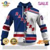 NHL New York Islanders Personalized Broken Mix Jersey Style Zip Hoodie, Sweatshirt 3D