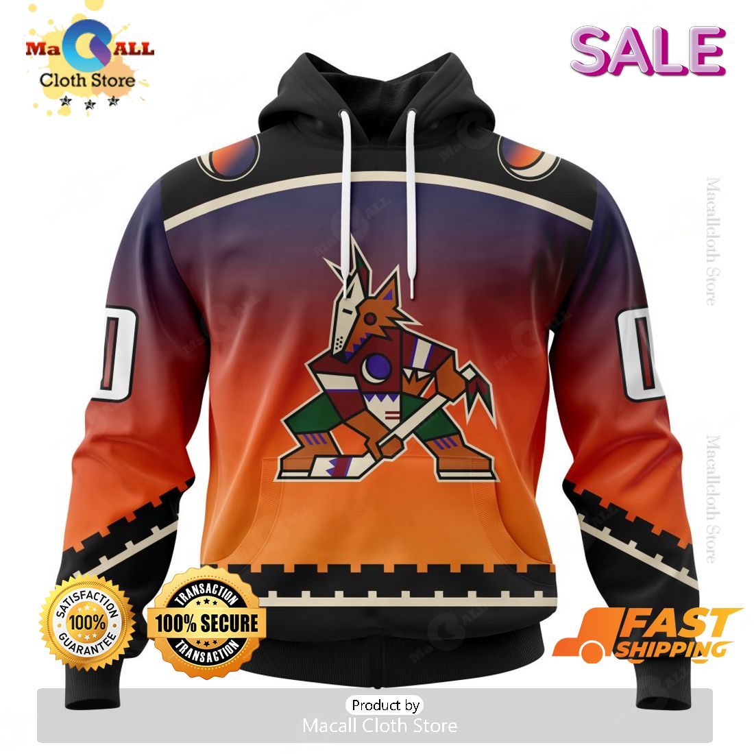 NHL Arizona Coyotes Personalize Gradient Series Concept Kits Zip Hoodie, Sweatshirt 3D NHL Arizona Coyotes Personalize Gradient Series Concept Kits Zip Hoodie, Sweatshirt 3D