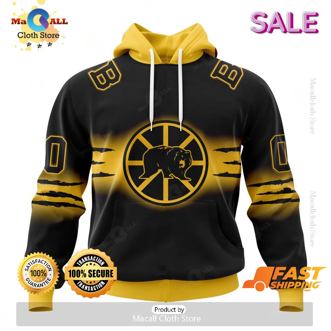 NHL Boston Bruins Personalize Gradient Series Concept Kits Zip Hoodie, Sweatshirt 3D