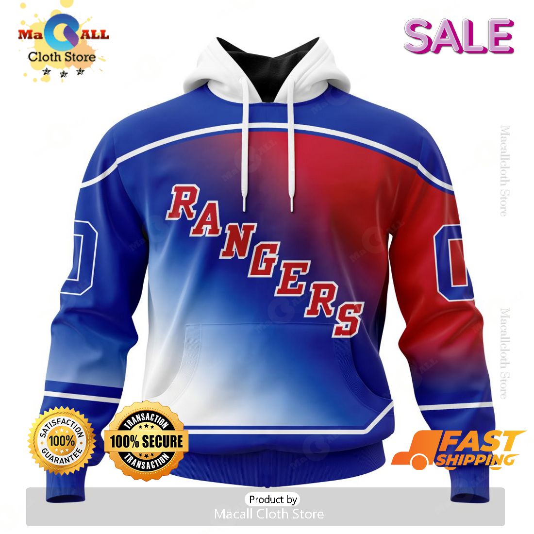 NHL New York Rangers Personalize Gradient Series Concept Kits Zip Hoodie, Sweatshirt 3D NHL New York Rangers Personalize Gradient Series Concept Kits Zip Hoodie, Sweatshirt 3D