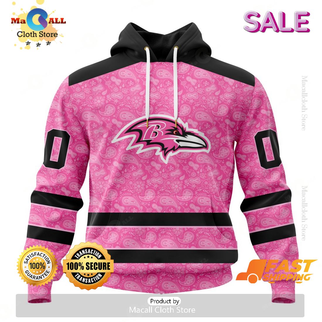 Personalized NFL Baltimore Ravens Special Pink Design Fight Breast Cancer Zip Hoodie, Sweatshirt 3D Personalized NFL Baltimore Ravens Special Pink Design Fight Breast Cancer Zip Hoodie, Sweatshirt 3D