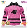 Personalized NFL Carolina Panthers Special White Design Fight Breast Cancer Zip Hoodie, Sweatshirt 3D