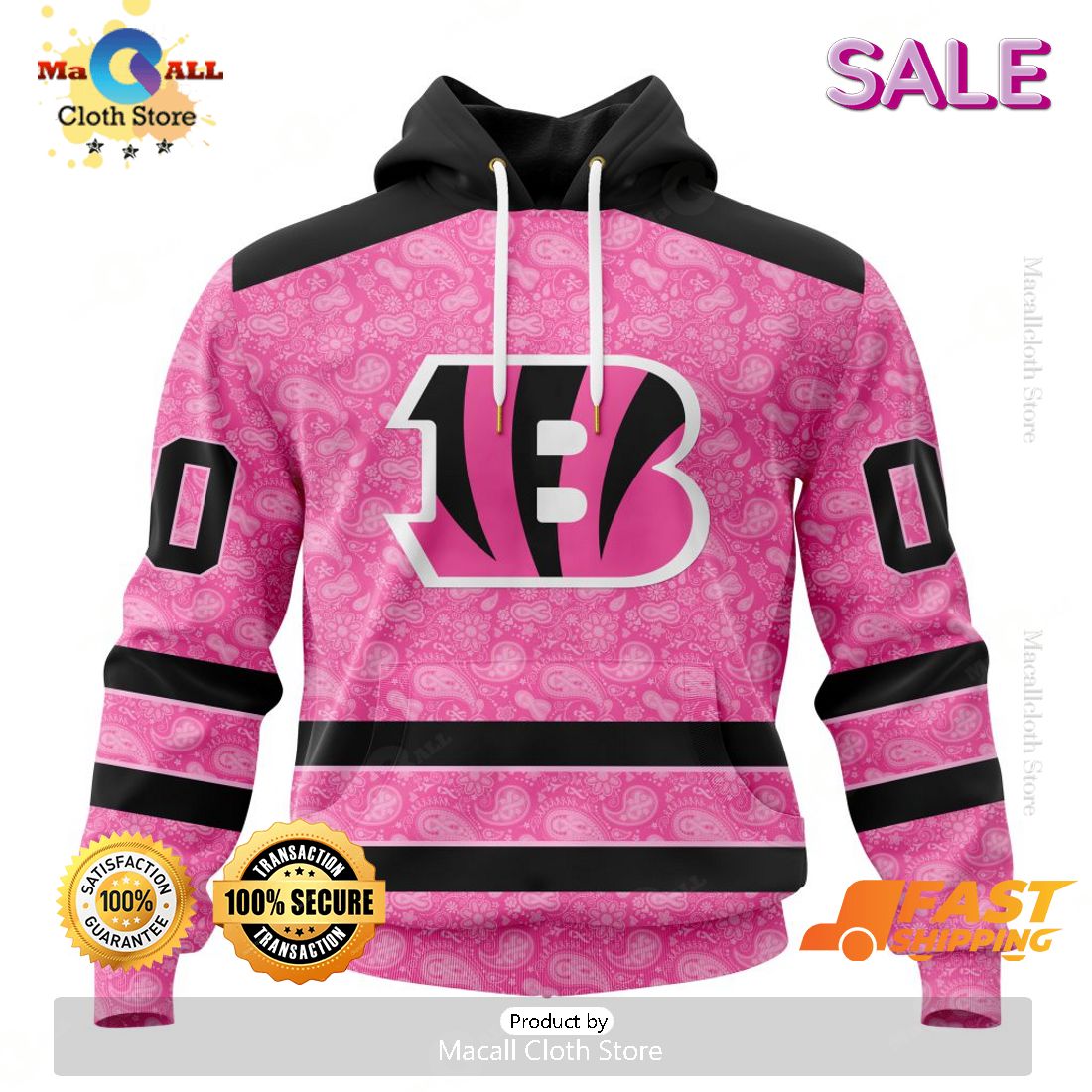 Personalized NFL Cincinnati Bengals Special Pink Design Fight Breast Cancer Zip Hoodie, Sweatshirt 3D Personalized NFL Cincinnati Bengals Special Pink Design Fight Breast Cancer Zip Hoodie, Sweatshirt 3D