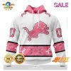 Personalized NFL Detroit Lions Special Pink Design Fight Breast Cancer Zip Hoodie, Sweatshirt 3D