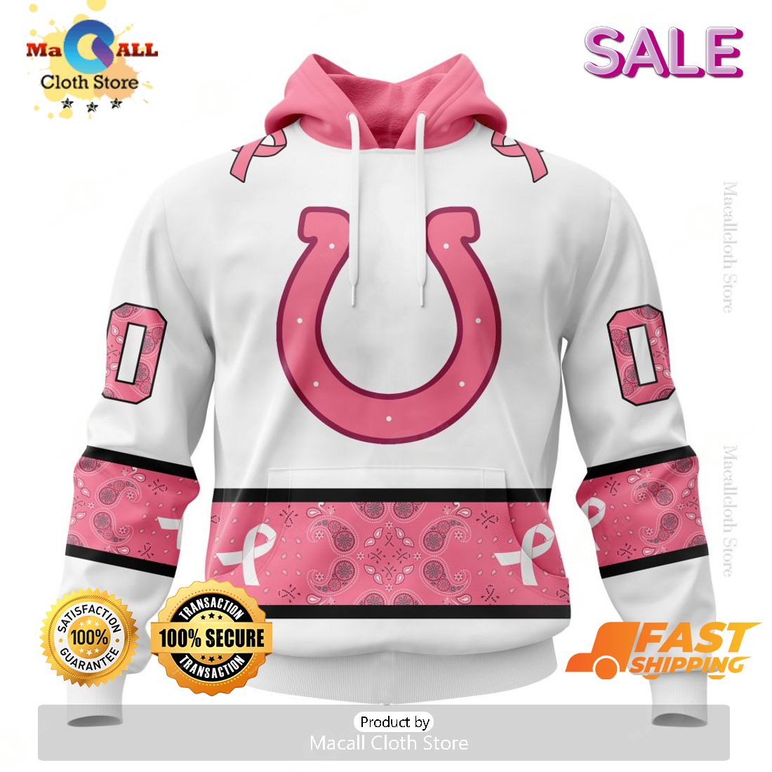 Personalized NFL Indianapolis Colts Special White Design Fight Breast Cancer Zip Hoodie, Sweatshirt 3D Personalized NFL Indianapolis Colts Special White Design Fight Breast Cancer Zip Hoodie, Sweatshirt 3D