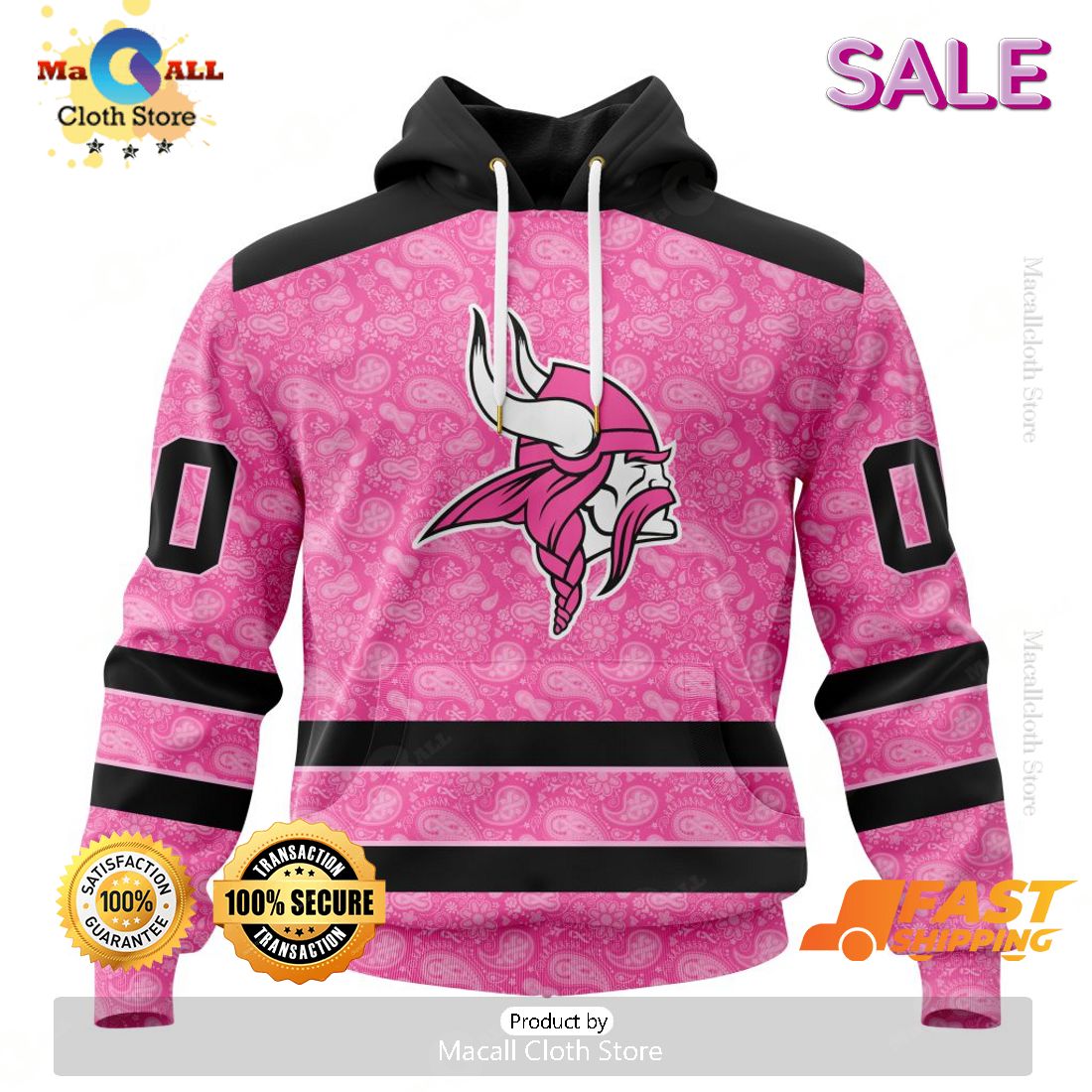 Personalized NFL Minnesota Vikings Special Pink Design Fight Breast Cancer Zip Hoodie, Sweatshirt 3D Personalized NFL Minnesota Vikings Special Pink Design Fight Breast Cancer Zip Hoodie, Sweatshirt 3D