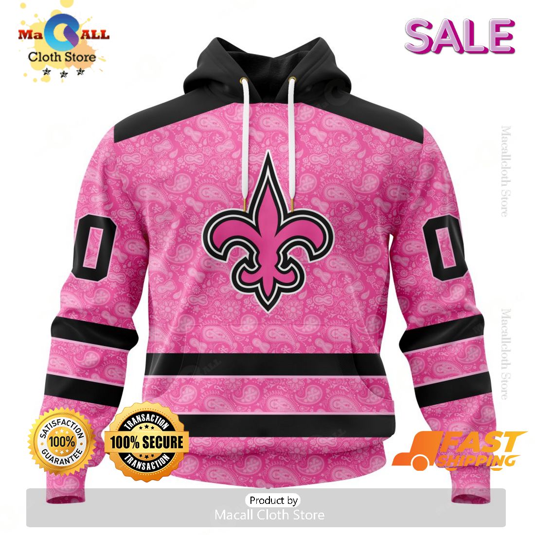 Personalized NFL New Orleans Saints Special Pink Design Fight Breast Cancer Zip Hoodie, Sweatshirt 3D Personalized NFL New Orleans Saints Special Pink Design Fight Breast Cancer Zip Hoodie, Sweatshirt 3D