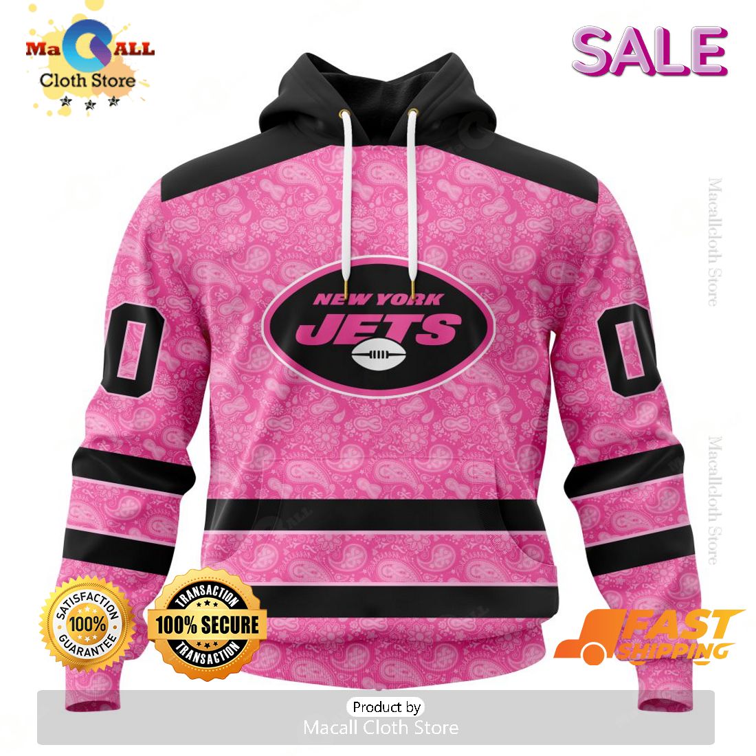 Personalized NFL New York Jets Special Pink Design Fight Breast Cancer Zip Hoodie, Sweatshirt 3D Personalized NFL New York Jets Special Pink Design Fight Breast Cancer Zip Hoodie, Sweatshirt 3D